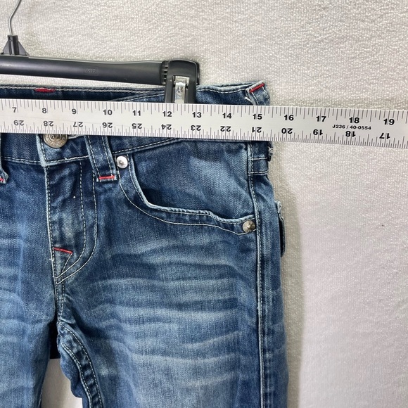 True Religion Flap Pocket Straight Jeans Womens 28 Blue Denim Stretch 2509 - Picture 4 of 11